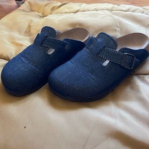 Birkenstock papillio denim Boston clogs slip on women size 7